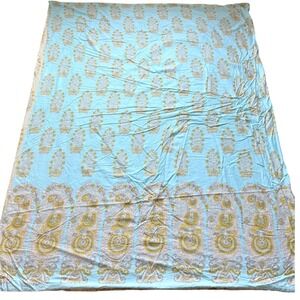 ECHO Designs‎ Reversible Paros Paisley Blue Yellow Cotton Twin Size Duvet Cover